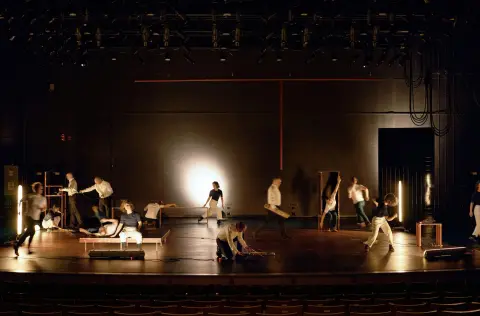 'An Anvil, a Coil, a Patterned Ocean' - timelapse compilation of full performance, with Johanna Bundon and Jayden Pfeifer; at Triffo Theatre, Edmonton, presented by Brian Webb Dance - 2025