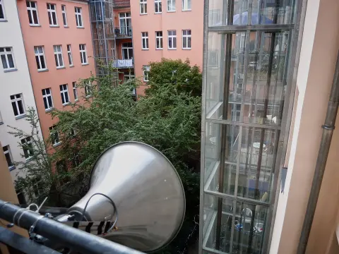 Fanfare for the End of the Cold War — audio installation - 0:06 loop, ipod, bullhorn speaker, 2014 (3 of 5)