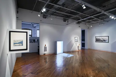 "Forecasts (the page is but a mirror)" - installation view in "To Step From Shadow Into the Warmth of the Sun" at Gallery44, Toronto, 2018