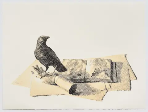 'A Hand That Points Aligns the Air (Left)' - photolithograph on Arches watercolour paper, 22x30 inches