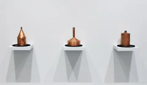 'Spirit Receivers' - copper, solder, breath, time - installation view - 2017