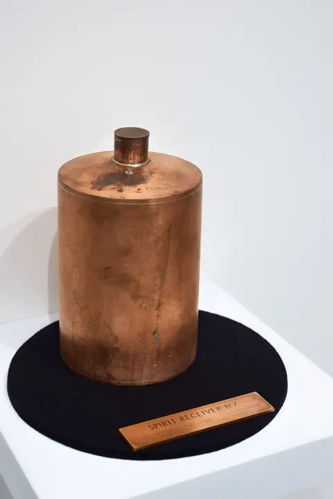 'Spirit Receiver No. 2' - copper, solder, breath, time - 11x6x6 inches - installation view - 2017