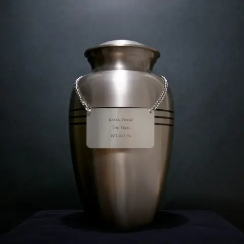 'Refinement Pavilion #2 (Kafka, Franz - The Trial - PZ3.K11 Tr)' - pewter, aluminium plate, steel chain, ash, sealant - 2011