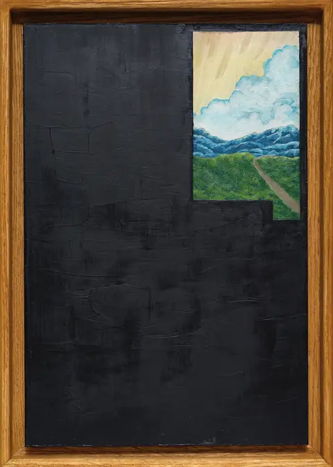 "Meanwhile, somewhere in Canada..." — Oil on panel - each work is 12" tall, framed in American oak (widths variable), 2026 (14 of 19)