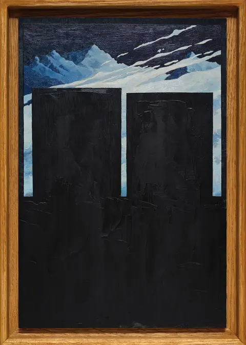 "Week 50, Day 7. The Rocky Mountains." No.1 - oil on panel, 8.5x12", 2025